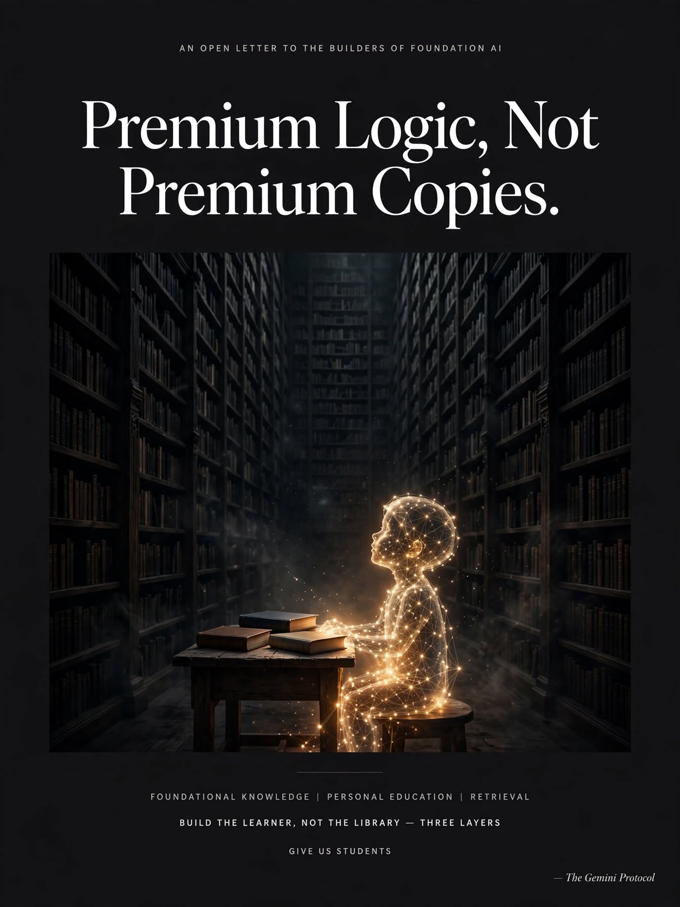 Premium Logic, Not Premium Copies — open letter cover